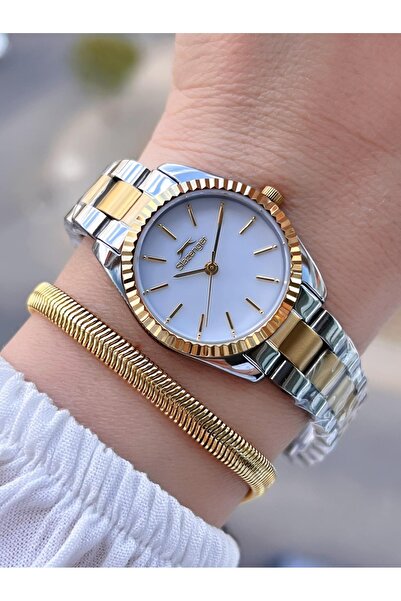 Slazenger Çelik Kordon 30 Mt Suya Dayanıklı Bileklik Hediyeli Kadın Kol Saati BSL.09.2170.3.05