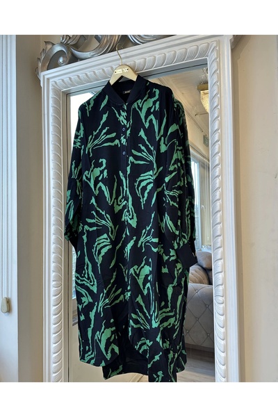 Invee 6832 Geniş Kalıp Siyah Gömlek