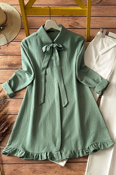 Kirazgym Ruffle and Ribbon Detailed Tunic