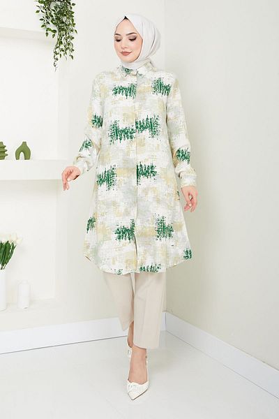 Kirazgym Viscose Patterned Tunic - Color Detailed