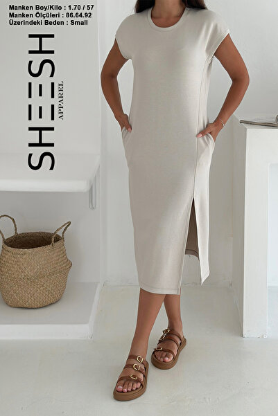 SHEESH APPAREL Καλοκαιρινό φόρεμα Modal με πέτρα με χαμηλό μανίκι