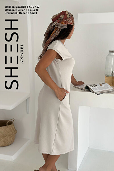 SHEESH APPAREL Καλοκαιρινό φόρεμα Modal με πέτρα με χαμηλό μανίκι