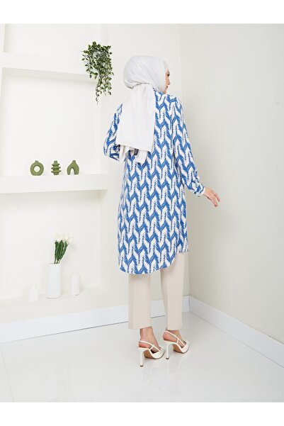 Kirazgym Zigzag Patterned Viscose Tunic