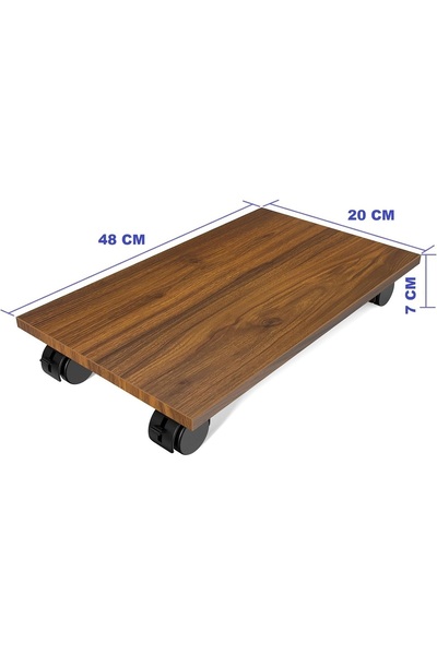 fuggo Ceviz Renk Tekerlekli Oyuncu Ofis Bilgisayar Kasa Stantı