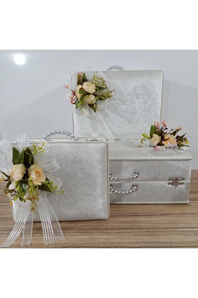 Sandık Dünyası Bavul Çanta Sandık Gelin Damat Çeyiz Sandığı 3lü 0566b