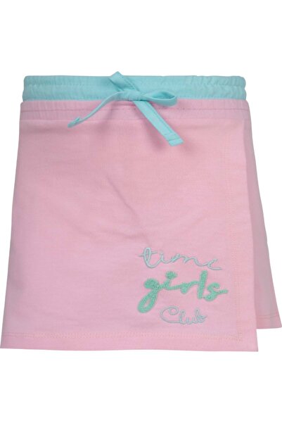 Babexi Ti̇mi̇ Girl Double Belt Shorts Skirt Pink