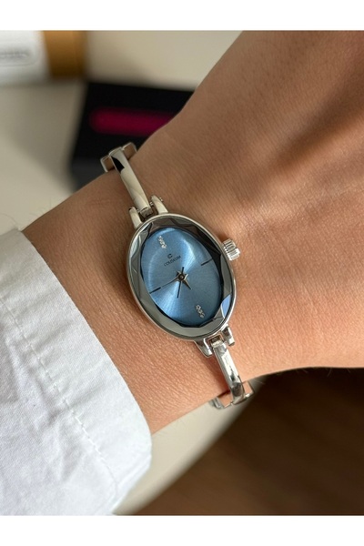 RoseandRoses Bonita Vintage Round Case Thin Cord Women's Wristwatch Silver Co...