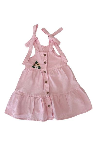 Babexi Embroidered Colorful Dress Pink