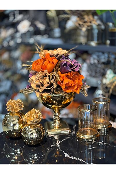 Armağan Salon Çiçeği Mumluk Lokumluk Set