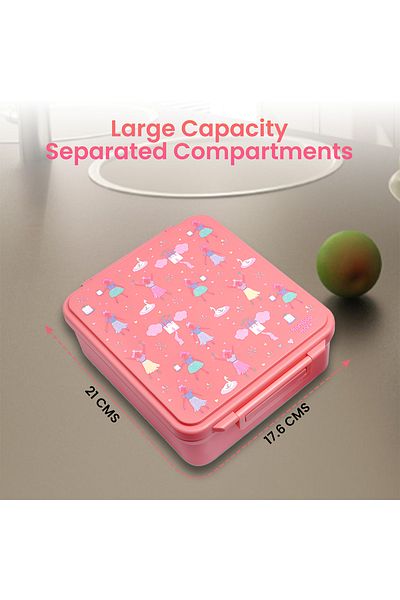 Bamboo Bark Little Ballerina-Castle Kids Lunch Box – Insulated Lunch Bag for Childrens, Cute Fairy Tale Castle