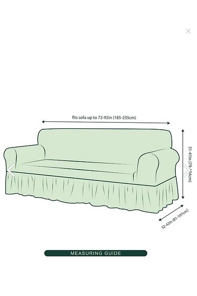 Bright Home Bürümcük Sofa, Sofa, Sofa Bed Cover, with elastic, flexible, skirt for 3 seats