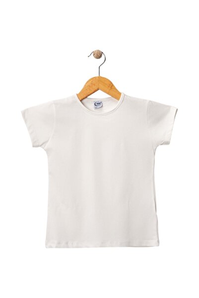 Balgüneş Tekstil Short Sleeve Basic Girl Tshirt Ecru
