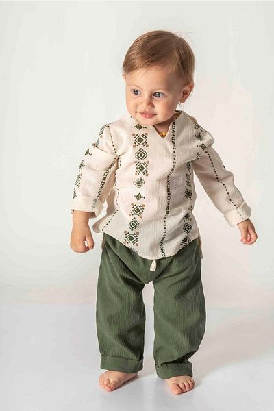 ESLENZA Shile Diaper Shirt Pants Set Khaki