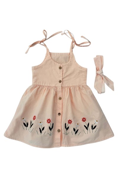 Babexi БАНДАНА С БРОДЕРИЯ, ЦВЕТНА РОКЛЯ, Сьомга