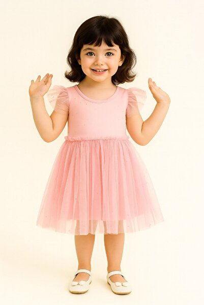 Minigimin Cicileri Rochie pentru fetiță Tutu My Glitter Mini - Somon