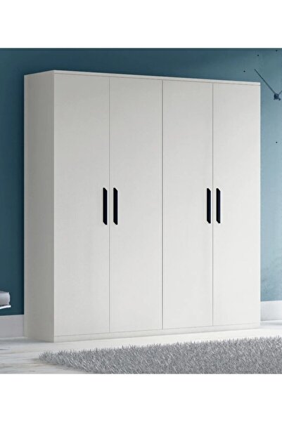 Dekoria Home 4 Kapılı Beyaz, Gardırop Dolap, Model 173×120, 3 Raflı, 2 Askılı.