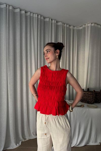 lizge giyim ARMLESS CROP BLUZ