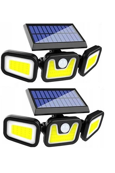 Welora Set of 2 X Solar Lamp 103 COB LED, Power 120 W, Black - Black