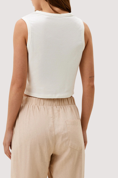 ZENCHES Fitted/vücuda Oturan Crop T-shirt