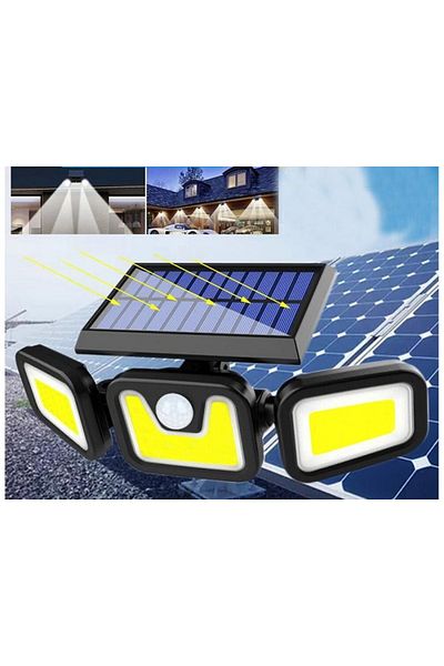 Welora Set of 2 X Solar Lamp 103 COB LED, Power 120 W, Black - Black