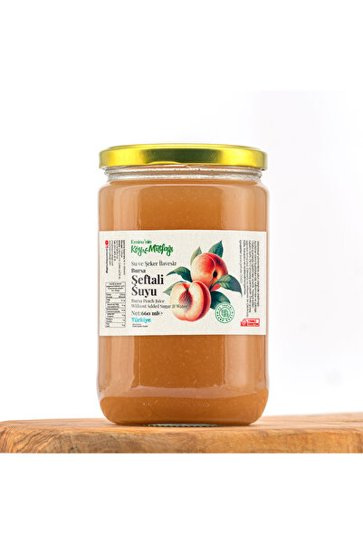 Su Ve Şeker Ilavesiz Pulplu Şeftali Suyu 660ml