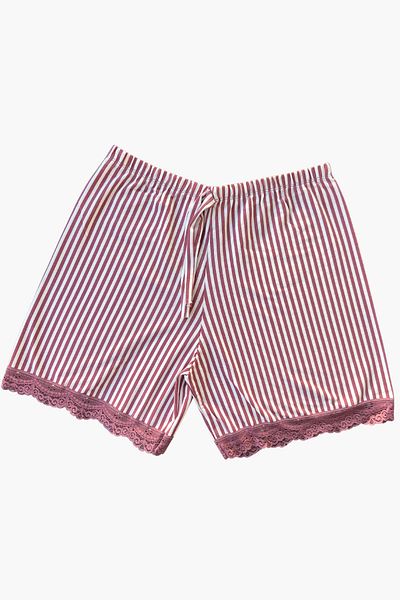 BUTİK1AVM Women's Pajama Bottoms Shorts Boxer Cotton Ultra Stretchy Comfortable Fabric Elastic Waist Striped