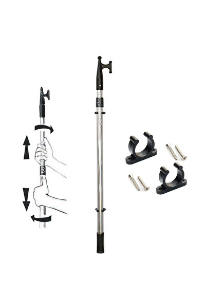 SomayStore Tekne Teleskopik Gönder Kancası 2 Kademe Boy : 122-210cm Montaj Pa...