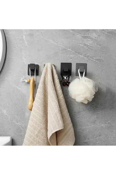 Welora Set of 4 self-adhesive wedges,Steel,Black - Black
