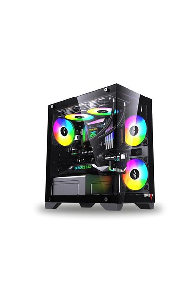 PC'GEN كمبيوتر ألعاب I5-14400f، Ram Ddr5 16gb، Rtx 5070 12gb، Ssd Nvme 1tb، لون أسود