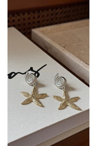 Muse Sister Elsie Starfish & Snail Double Color Earrings