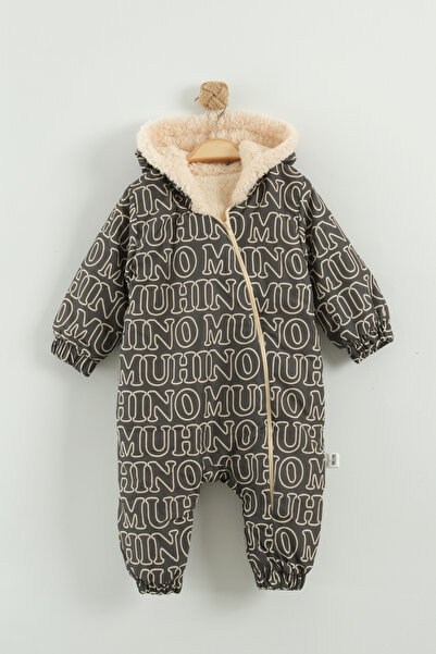 Babykokko Desenli Erkek Bebek Kışlık Fermuarlı Su Geçirmez Astronot Tulum