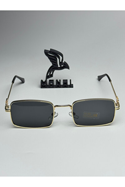 MONAL Miuw Black Sunglasses Gold Rectangle Frame Organic Glass 51 Ekartman