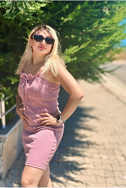 LORE MİEL Pembe Mini Elbise