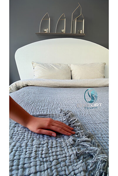 TruyTowel %100 PAMUKLU TEK KİŞİLİK MÜSLİN PİKE ÇAĞLA YEŞİLİ