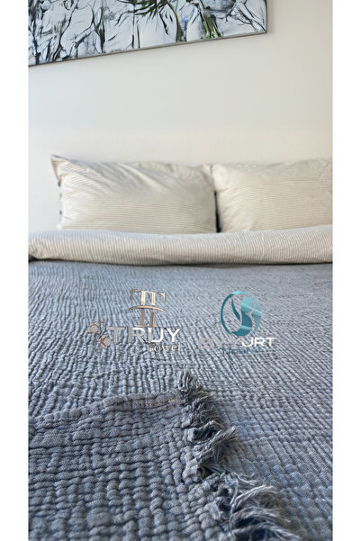 TruyTowel %100 PAMUKLU TEK KİŞİLİK MÜSLİN PİKE ÇAĞLA YEŞİLİ