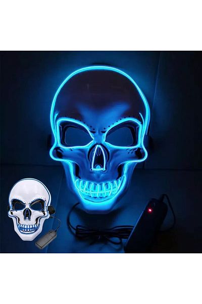 OEM Masca Led, Carnaval, Cosplay, Halloween, Craniu, 3 Moduri De Iluminat, 25 X 17 Cm