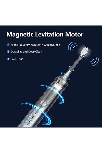 LEDASSE Periuta de dinti SONICA LEDASSE®, Afisaj LED, Motor Maglev 42000 vibratii/min, 3 Moduri, Corp Din A