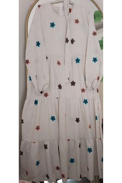 Dagü Design Women's Hijab Floral Linen Dress