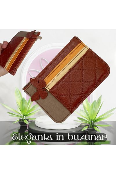 OEM Portcard dama din piele naturala lucrat manual model 1(3)