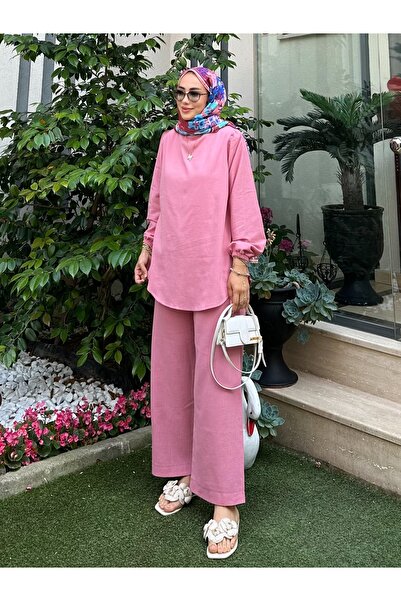 Moda Lippa Organic Şile Cloth Dusty Rose Pants Set