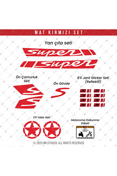 Bay Etiket Sts42 Mat Kırmızı Renk Fiddle 3 Uyumlu Super Yazılı Yan Çıta Stick...