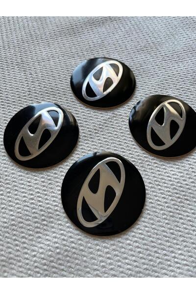 CEBECİOTO هيونداي أسود عجلة محور شعار النبالة 60 مم مجموعة من 4 ملصقات