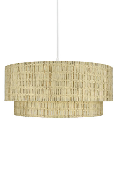 Vivido Home Sera Doğal Hasır Çift Katlı Sarkıt Avize