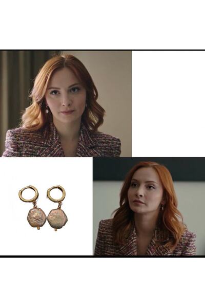 MİRSTAR Gerçek Yassı Barok Incisi Küpe