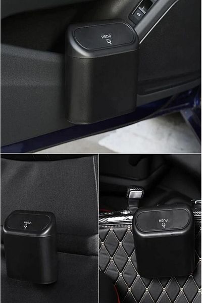 optana Car Trash Can Portable In-Car Portable Lid Organizer Auto Trash Can Office Trash Can