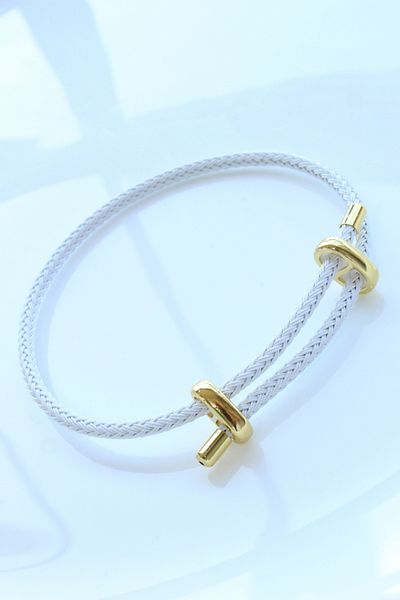Leo'Stone New Season Colorful Adjustable Steel Detailed Knitted Rope Bracelet