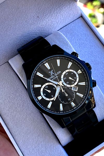 Daniel Klein Father's Day Gift 100% Original Black Steel Cord New Season Men's Watch with Bracelet Gift
