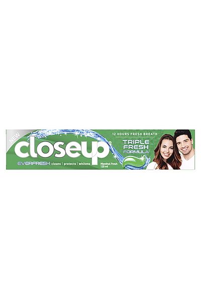 Closeup معجون أسنان تريبل إيفر فريش فورميولا جل مينثول فريش 120 مل، عناية بالفم والنفس تدوم طويلاً