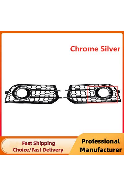 Choice Chrome Silver Car Front Bumper Fog Lamp Grille For Audi A1 8x 2010 2011 2012 2013 2014 1pair Honeyco