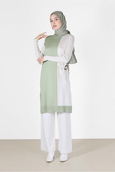 Alvina BIRD DETAILED 2-COLOR KNITWEAR TUNIC 42105